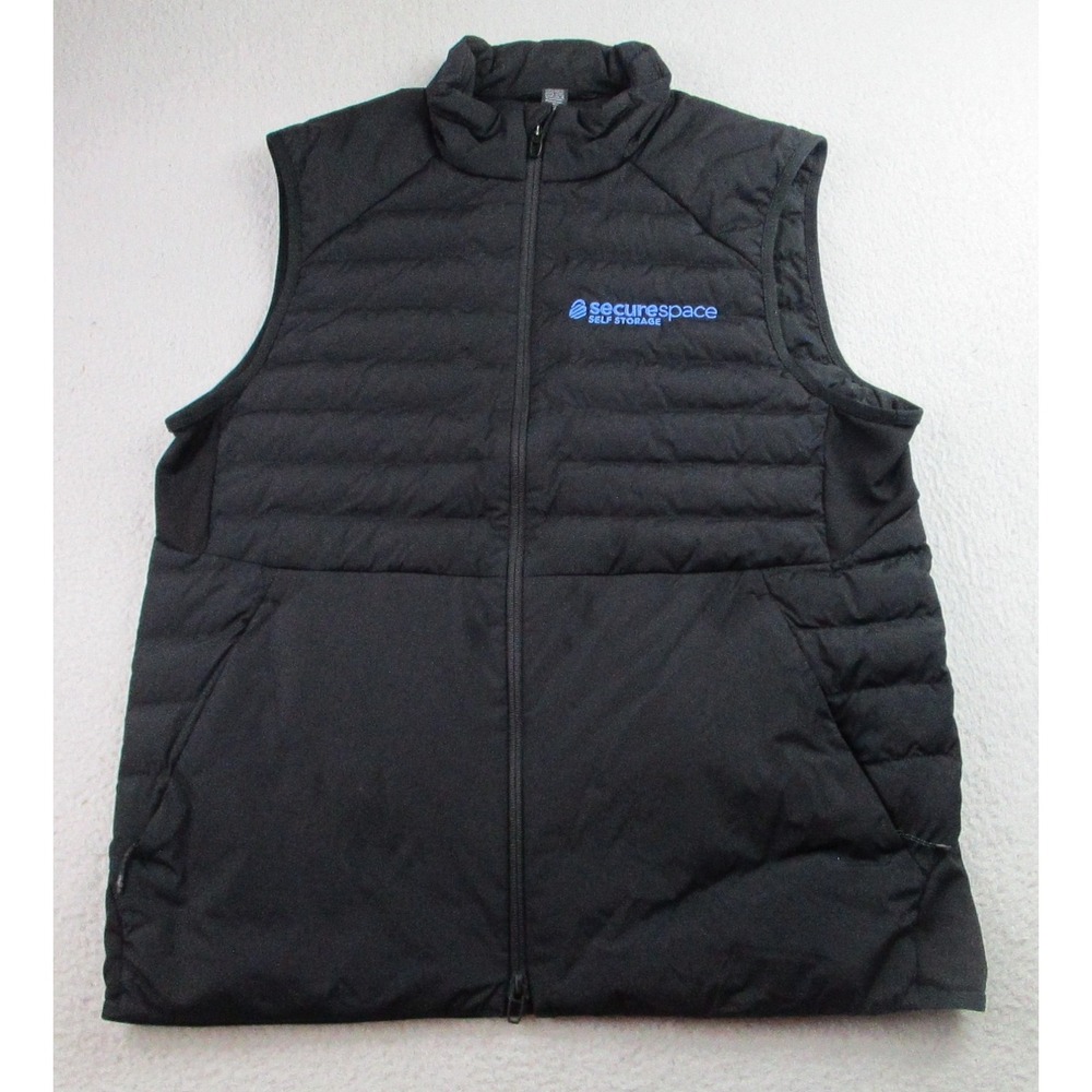 Lululemon Vest Mens Large Black Goose Down Puffer SecureSpace Embroidered L‎
